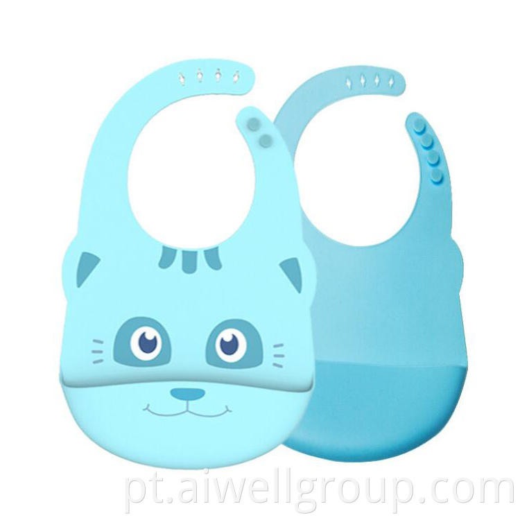 Soft Waterproof Cute Pocket Silicone Baby Bib